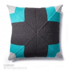 Mighty Mitered Knit Pillow