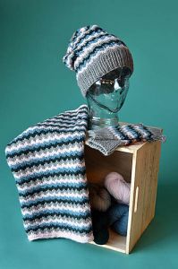 EKG Set Hat, Cowl, Mitts