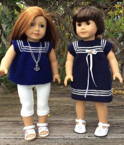Robe ou tunique de marin American Girl Doll