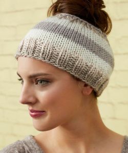 Striping Messy Bun Hat