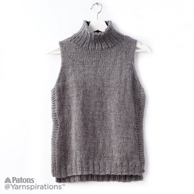 Knitting Patterns Galore - Sleeveless Knit Turtleneck