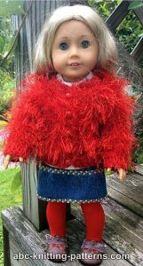 American Girl Doll Fun Veste vintage en fourrure