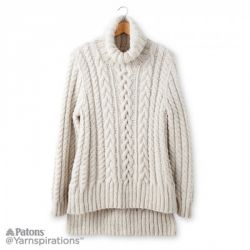 Split Hem Cable Knit Pullover