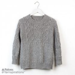 Boxy Cabled Crew Knit Pullover