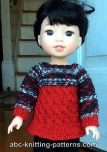 Cable Tunic for 14 inch dolls