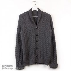 Knitting Patterns Galore - Hey Handsome Knit Cardigan