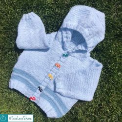 Knit Double Stripe Summer Baby Hoodie