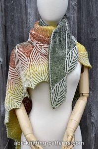 Turning Leaves Brioche Shawl