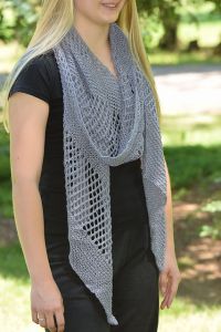 Silver Bias Lace Scarf