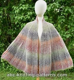 Brioche Fan Coral Shawl