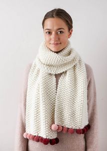 Pom Pom Trim Scarf