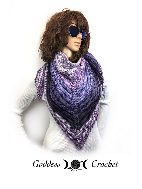 Knitting Patterns Galore - Purple Mountain Ridge Shawl