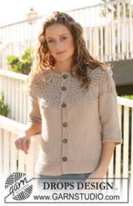 Jacket with Raglan Sleeve and Pattern on Yoke