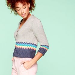 Caron Chevron Trim Cardigan