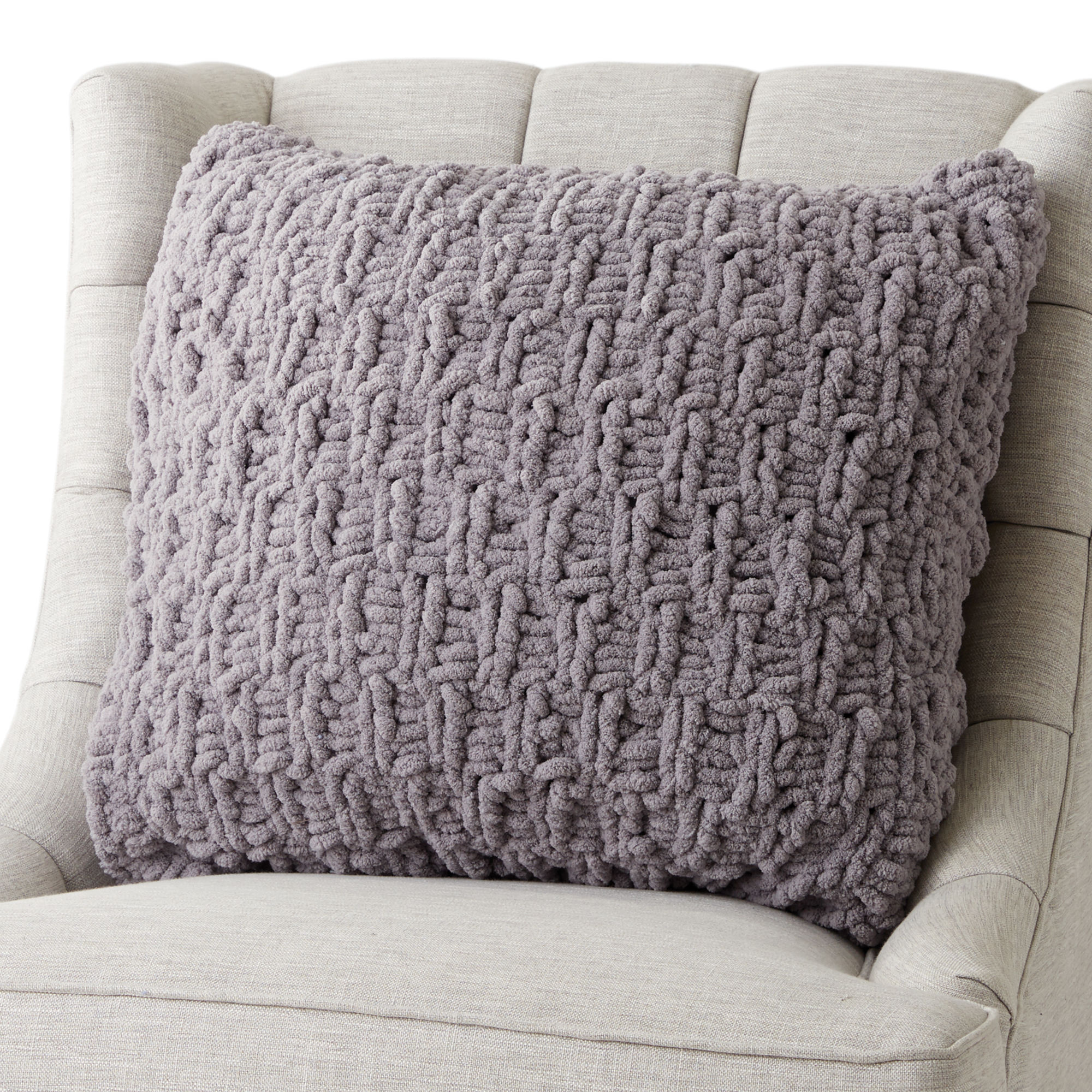 Knitting Patterns Galore - Bernat Rambling Knit Cushion
