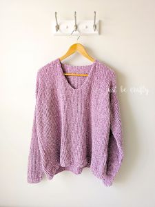 Velvet Slouchy V-Neck Sweater