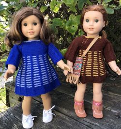 American Girl Doll Two Color Dress