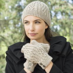 Celtic Cable and Rib Beanie and Mitten