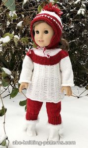 American Girl Doll Red and White Tunic