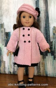 American Girl Doll Veste à double boutonnage vintage