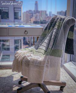Simple Color Block Knit Throw