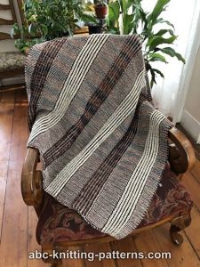 Brioche Stripe Lap Afghan or Blanket