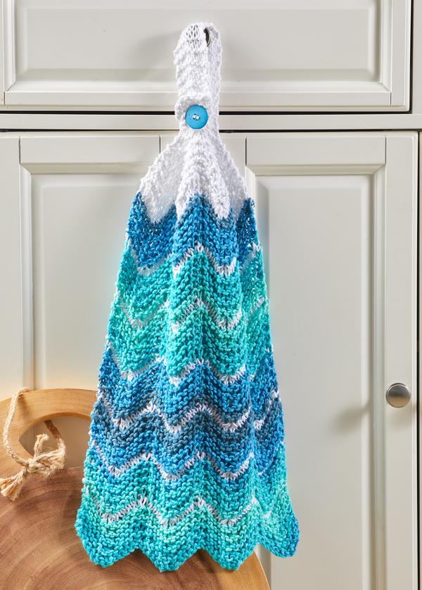 Knitting Patterns Galore Chevron Stripe Kitchen Towel