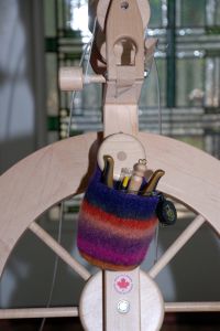 Felted Spinning Wheel Bag