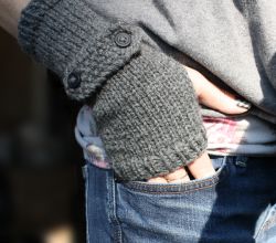 Button Flap Fingerless Mitts