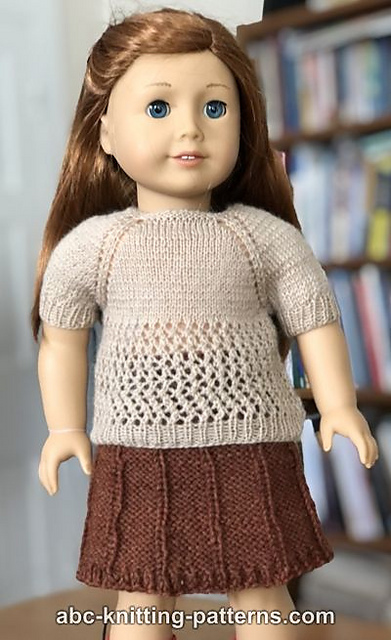Knitting Patterns Galore - American Girl Doll Faux-Pleat Skirt