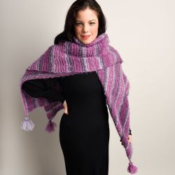 Garter and Tassels Blanket Scarf