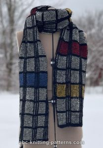 Mondrian Plaid Brioche Scarf