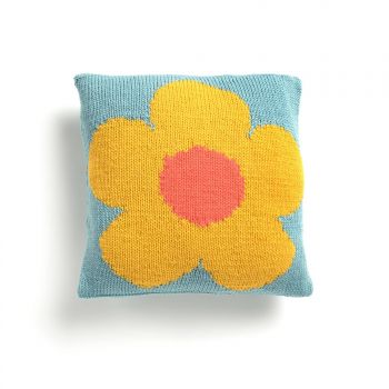 Intarsia Mod Flower Pillow