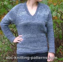 Top Down V-Neck Raglan Sweater