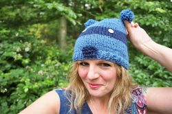 Blue Raccoon Pompom Hat