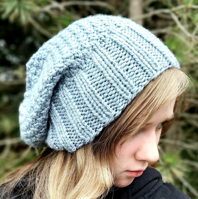 Knitting Patterns Galore - Bulky Irish Moss Slouch Beanie