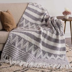 Mosaic Stripe and Chevron Blanket