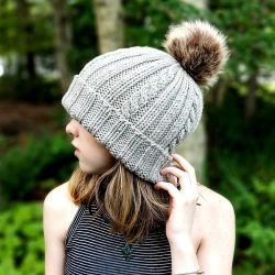 Simple Ribs and Cables Beanie