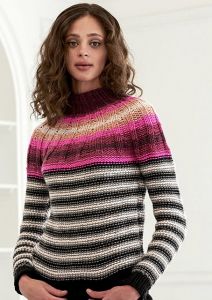 Ribs and Stripes Yoke Sweater