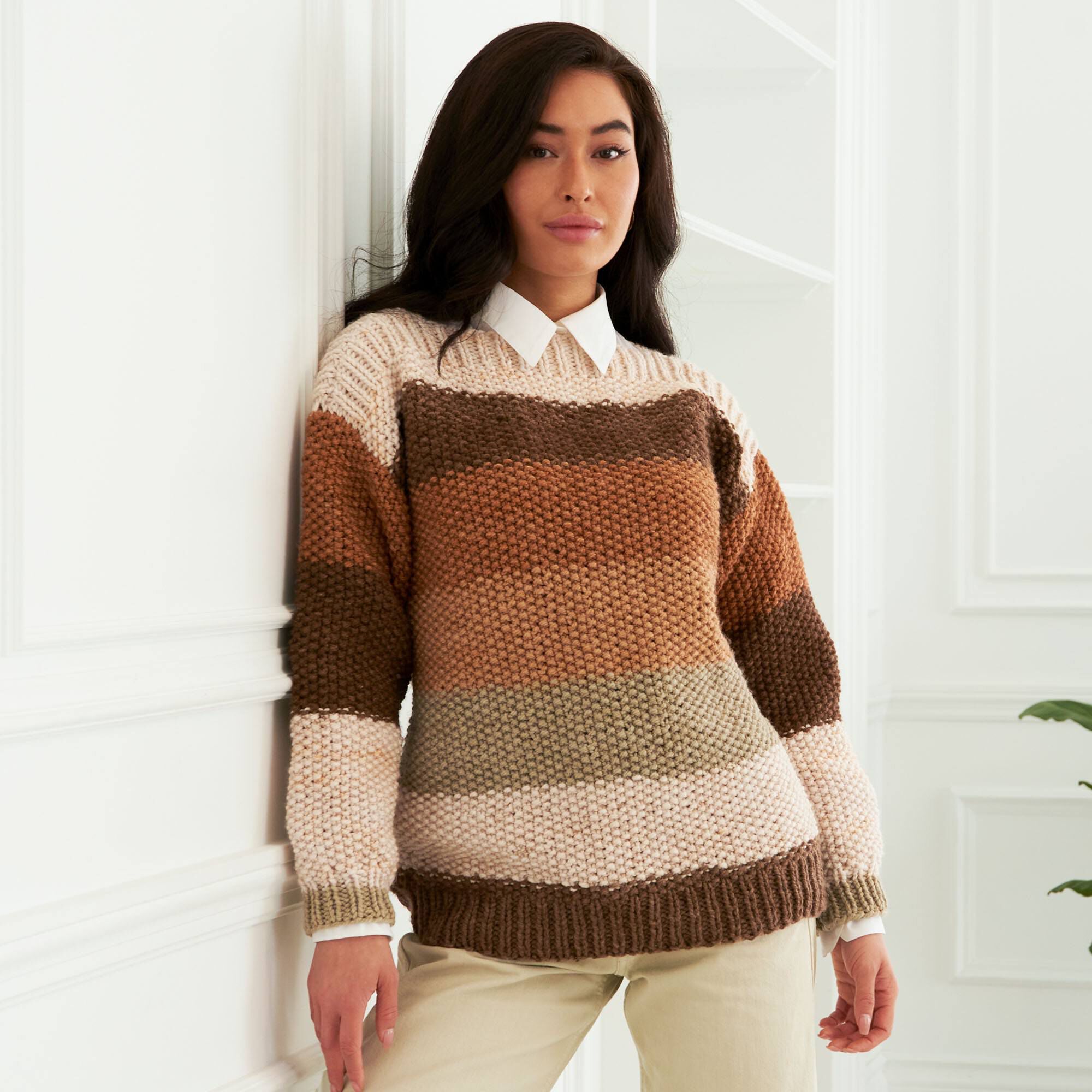 Knitting Patterns Galore - Let's Go Beginner Stripes Sweater