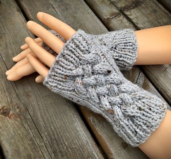 Cable Fingerless Gloves