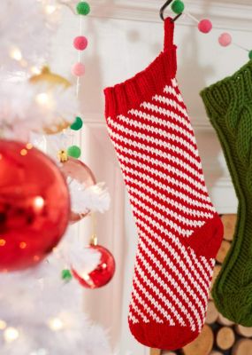 Knitting Patterns Galore - Candy Cane Stocking