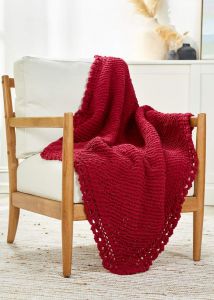 Diagonal Lace Edge Throw