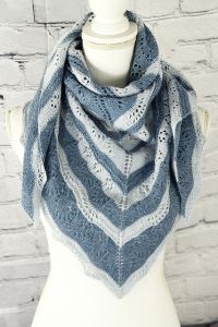 Two-Color Triangular Lace Shawl