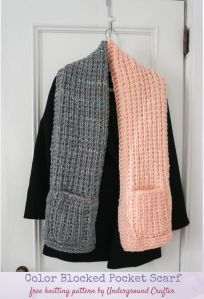 Color Blocked Pocket Scarf