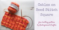 Cables on Seed Stitch Square
