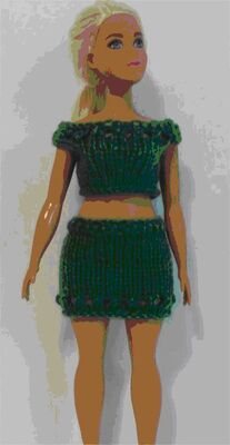 Curvy Barbie Skirt and Sweater Set