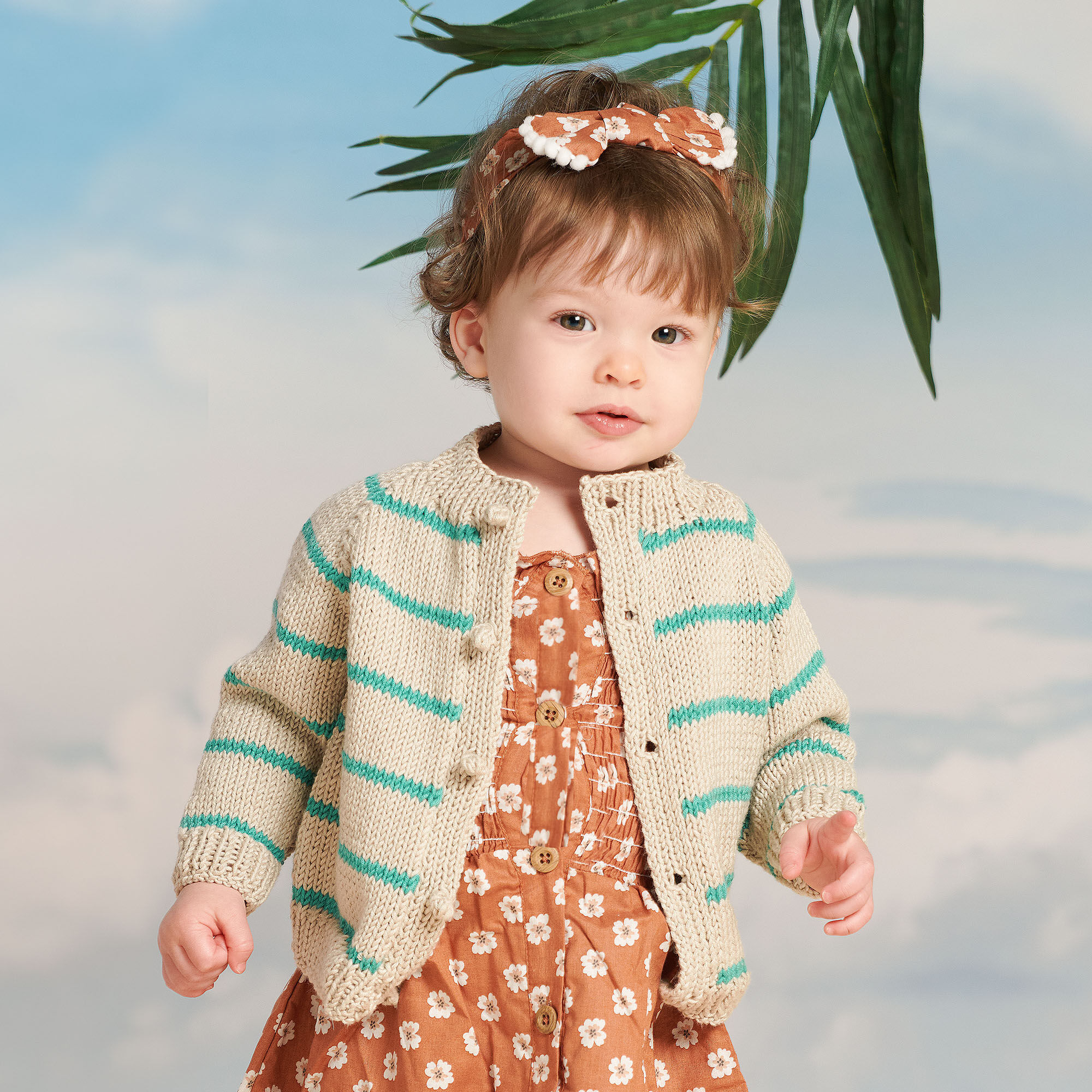 Knitting Patterns Galore - Sea Breeze Stripes Baby Cardigan