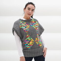 Oversized Argyle Vest