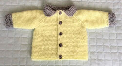 Garter Stitch Babbity Baby Jacket With a Collar